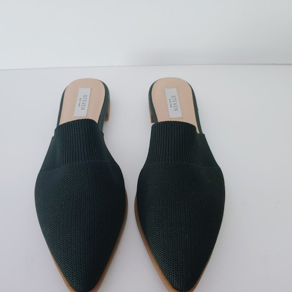 Valdez Knit Mule STEVEN NEW YORK Black Size 10M, 1/2" Heel. Preowned, worn once.